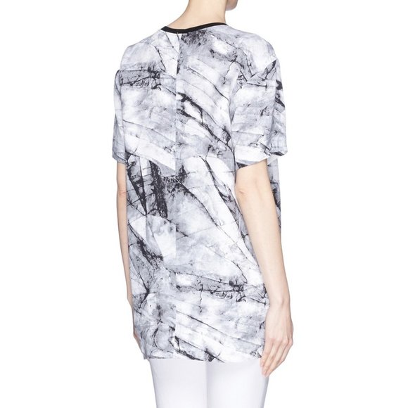 Helmut Lang "Terrene" Short Sleeve Printed Black/ White Top, size XS - Picture 2 of 8